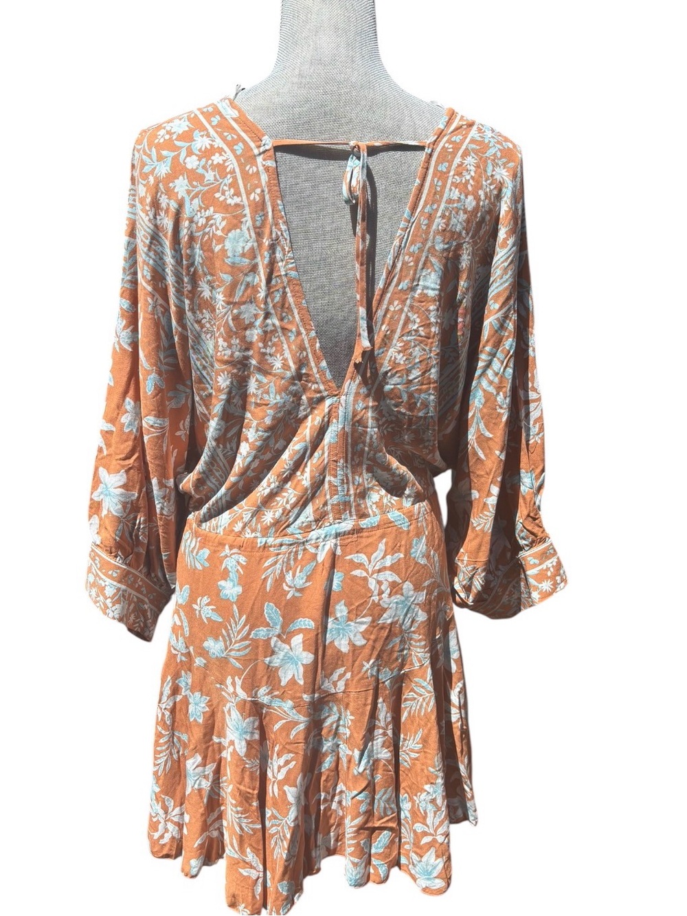 Floral Boho Mini Dress Baltic Born L Cottagecore Coastal Beachey Girlhoodcore - Picture 5 of 11